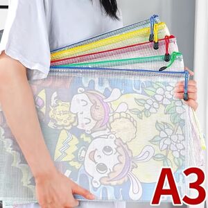 Temu A3 Size Waterproof Mesh Bag Large-capacity Art Student Drawing Special Storage Bag, A3 Size Storage Bag, Suitable For Board Games, Office And Classroom Supplies