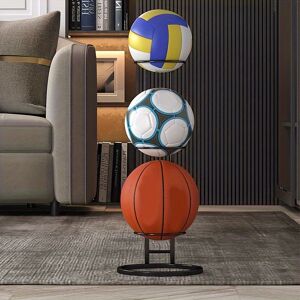 Temu Ball Storage Rack, Basketball Display Stand, Portable Outdoor Ball Stand Holder For Basketball Football And Volleyball Black Three Layers