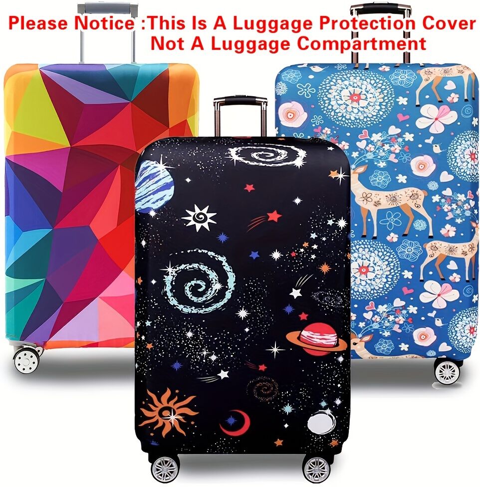 Temu Luggage Cover For 18 To 32 Inch, Travel Luggage Protector Case, Outdoor Holiday Travel Essentials Accessories, Suitcase Dust Covers Deer M