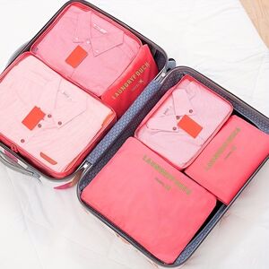 Temu 6pcs Travel Organizer, Luggage Storage Bag, Luggage Packing Organizer Gray-new Thin Model