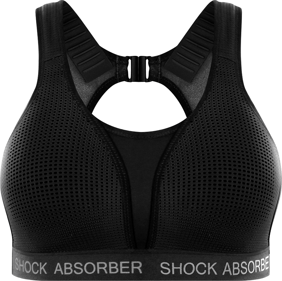 Shock Absorber Ultimate Run Bra Padded - Black/Silver 34C Women's