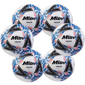 Mitre Calcio Training Football 6 Ball Pack Mitre Football Balls Sports Ball Shop - Size 5 / White / Calcio One