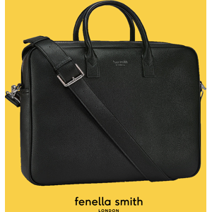 Recycled Foxx Black Slim Laptop Bag Vegan Leather Laptop Bag Stylish Commute Bag Fits Laptop, Papers & Daily Essentials Fenella Smith Unisex