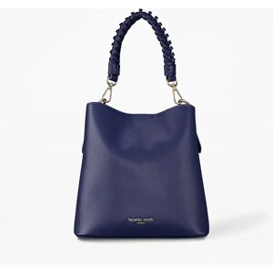 Navy Vegan Leather Mimi Bucket Bag Women's Elegant & Spacious Bucket Bag Available In Black, Navy, Taupe & Stone Colours Fenella Smith Female