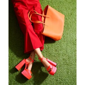 Fenella Smith Orange Vegan Leather Izzie Tote Bag Female