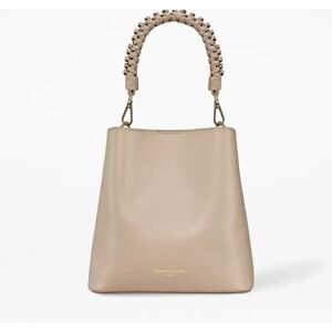 Fenella Smith Taupe Vegan Leather Mimi Bucket Bag Female