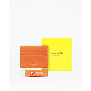 Foxx Orange Boxed Card Holder & Keyring Soft Vegan Leather The Perfect Keyring And Card Holder Combination Fenella Smith Male