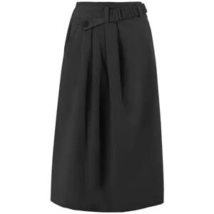 Cubic Asymmetric Elasticated Belt Midi Skirt Black M female