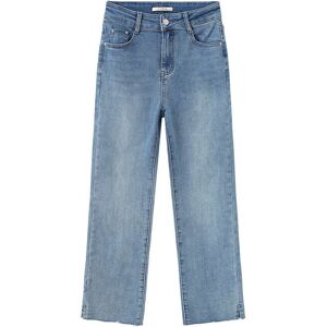 Cubic Side Slit Frayed Skinny Fit Jeans SteelBlue M female