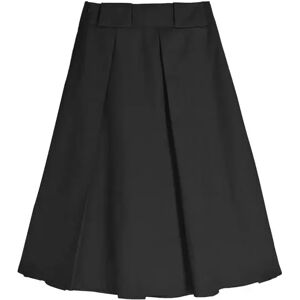 Cubic High Waisted A-line Midi Pleated Skirt Black S female