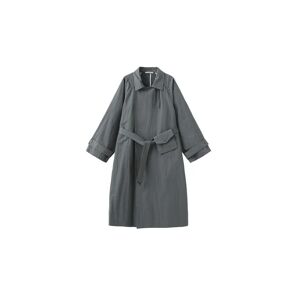 Cubic Large Lapel Long Trench Coat Gray UN female