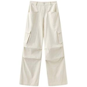 Cubic Twill Pure Cotton Cargo Pant White L female