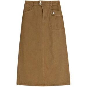 Cubic Denim Elasticated Maxi Skirt Saddle Brown L female