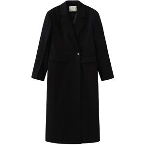 Cubic Double Breasted Long Coat Black M female