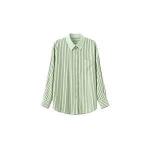 Cubic Long Pinstripe Shirt Light Green S female