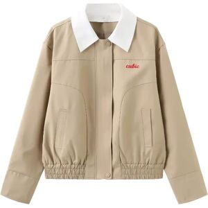 Cubic Varsity Jacket Tan S female