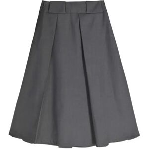 Cubic High Waisted A-line Midi Pleated Skirt Gray S female