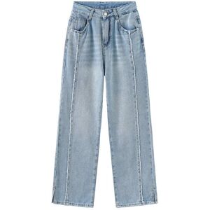 Cubic Fray Panelled Wide Leg Jeans Blue M female