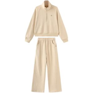 Cubic Pure Cotton Sports Leisure Suit Apricot S female