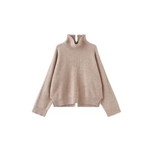 Cubic High Neck Sheep Wool Sweater Rosy Brown UN female