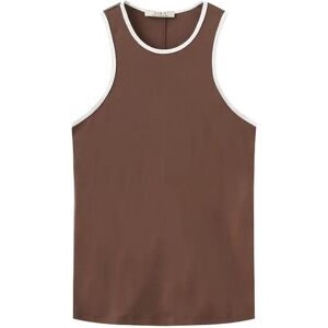 Cubic Contrast Cutaway Tank Top Brown UN female