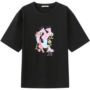 Cubic Stay Weird Oversized Printed T-Shirt Black S female