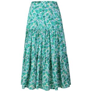 Cubic Retro Single Tiered Floral Skirt Green S female