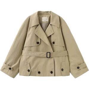 Cubic Short Hunting Trench Coat Khaki S female