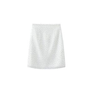 Cubic Double Layered Polka Dot Mesh Skirt White L female