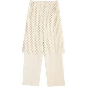 Cubic Fine Wide Leg Trousers with Skirt Beige S female