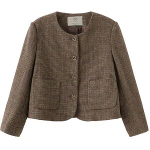 Cubic Vintage Round Neck Jacket Saddle Brown S female