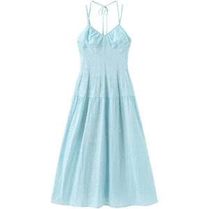 Cubic Sweetheart Sheer Midi Dress Blue M female