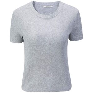 Cubic Classic Fit Crew Neck Cotton T-Shirt Gray UN female