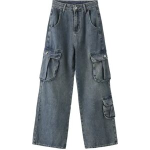 Cubic High Rise Cargo Jeans SteelBlue L female