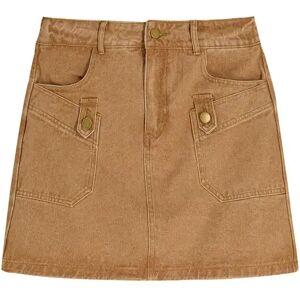 Cubic Orange Denim Mini Skirt Yellowish Brown S female