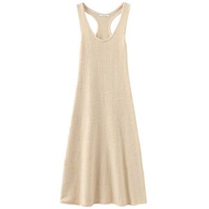 Cubic Sleeveless Fitted Maxi Dress Beige UN female