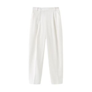 Cubic Cropped Cigarette Pants White S female