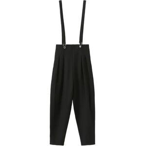 Cubic Tapered Tailored Trousers with Suspenders Black M female