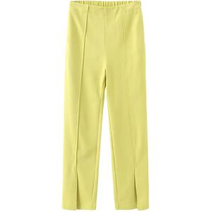 Cubic Front Slitted Casual Pants Yellow S female