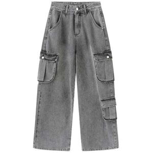 Cubic High Rise Cargo Jeans Gray M female