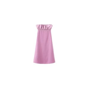 Cubic Ruffled Empire Waist Dress Pink S female
