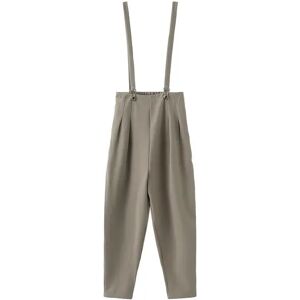 Cubic Tapered Tailored Trousers with Suspenders Tan M female