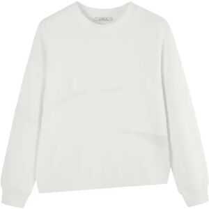 Cubic Asymmetric Hem Short Jersey Sweatshirt White L female