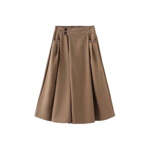 Cubic Overlapping A-line Midi Trousers Saddle Brown UN female