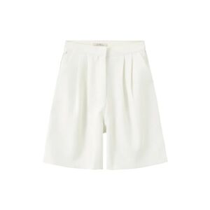 Cubic Pleated Bermuda Shorts White L female