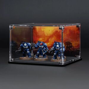 Wicked Brick Display Case for Warhammer Squad with Charred Citadel Background - Small / Standard / Deep