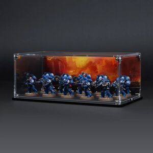 Wicked Brick Display Case for Warhammer Squad with Charred Citadel Background - Medium / Standard / Deep