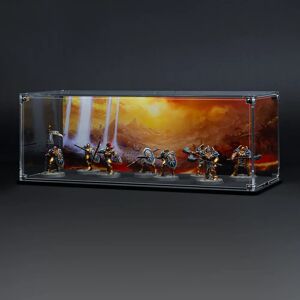 Wicked Brick Display Case for Warhammer Squad with Empires Demise Background - Large / Tall / Deep