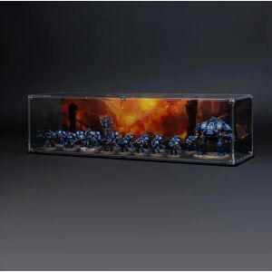 Wicked Brick Display Case for Warhammer Army with Charred Citadel Background - Medium / Standard / Standard