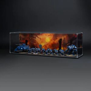 Wicked Brick Display Case for Warhammer Army with Charred Citadel Background - Large / Tall / Standard